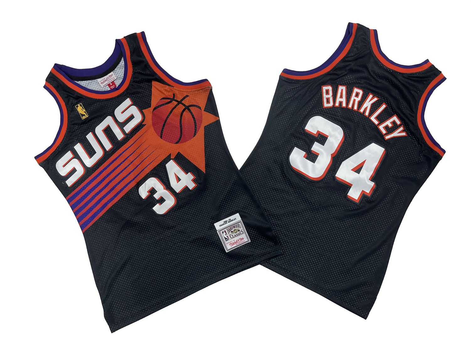 Men Phoenix Suns #34 Barkley Black Throwback NBA Jersey->portland trail blazers->NBA Jersey